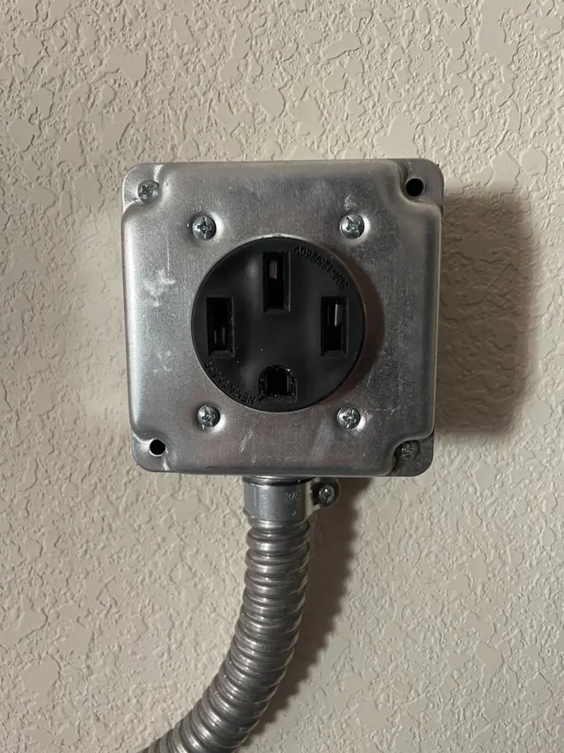 NEMA 14-50 outlet installed for Smart Home Electrical in Moyock
